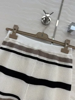 Alternative view of BRUNELLO CUCINELLI Trousers & Shorts Knit (White-Brown-Black) S-L B15202607050088