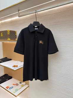 BURBERRY Shirts & Polos Pique Cotton (Black) S-M-L-XL A60202607120638