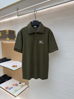 BURBERRY Shirts & Polos Pique Cotton (Olive Green) S-XXL A40202607120707