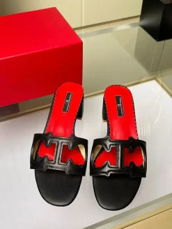 CAROLINA HERRERA Sandals & Mules Calfskin (Black-Red) EU35-43 A65202607050707