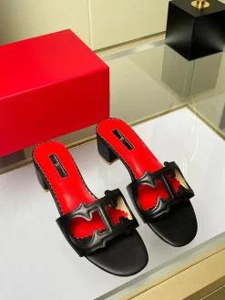 Alternative view of CAROLINA HERRERA Sandals & Mules Calfskin (Black-Red) EU35-43 A65202607050707