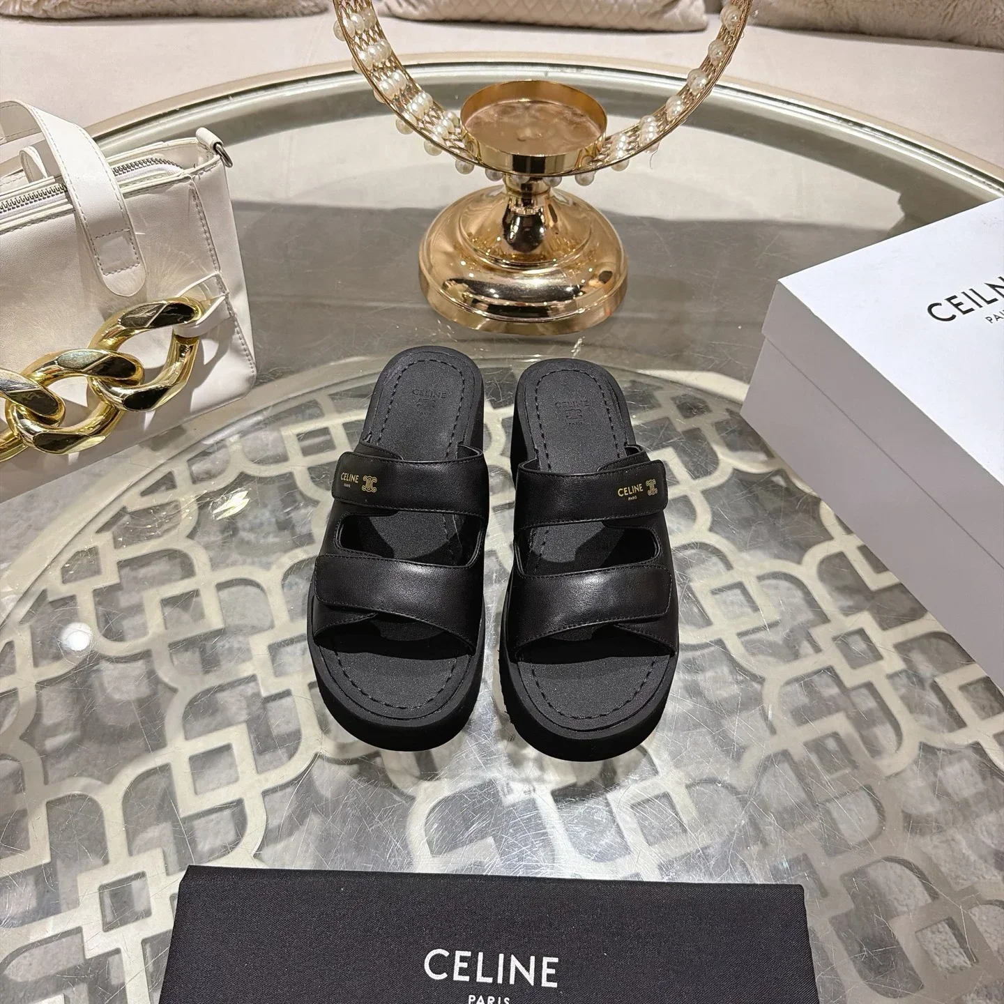 CELINE Sandals & Mules Calfskin (Black) EU35-39 B80202607050133
