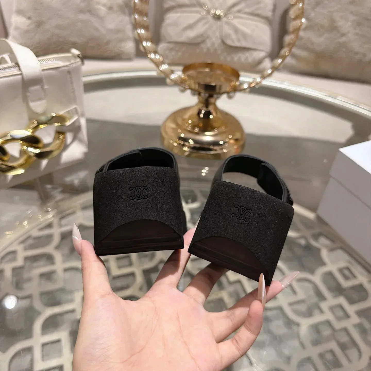 CELINE Sandals & Mules Calfskin (Black) EU35-39 B80202607050133 - Image 9