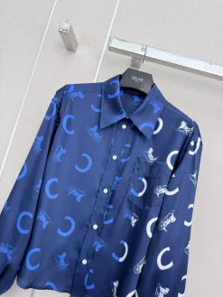 Alternative view of CELINE Shirts & Polos (Blue-White) S-L B85202607050141