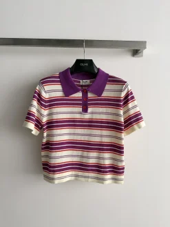 CELINE Shirts & Polos Knit (Purple-Red-White) S-L B30202607050140