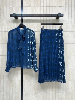 CELINE Shirts & Polos Silk Chiffon (Blue-White) S-M-L D15202607050144