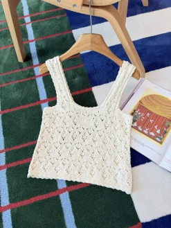 CELINE T-shirts & Vests Crochet Knit (White) S-M-L B45202607050166