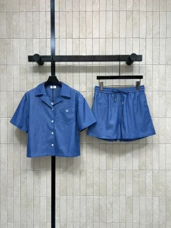 CELINE T-shirts & Vests Denim Cotton (Blue) S-L C05202607050164