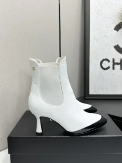 CHANEL Boots & Booties Leather (White-Black) EU35-39 C70202607051704