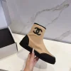 CHANEL Boots & Booties Lycra, Lambskin (Beige-Black) EU35-40 B50202607050134