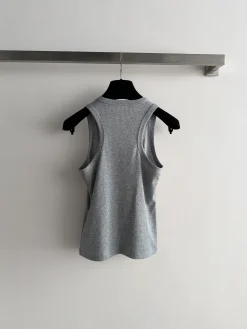 Alternative view of CHANEL Clothing Cotton Knit (Gray) S-M-L A50202607050427