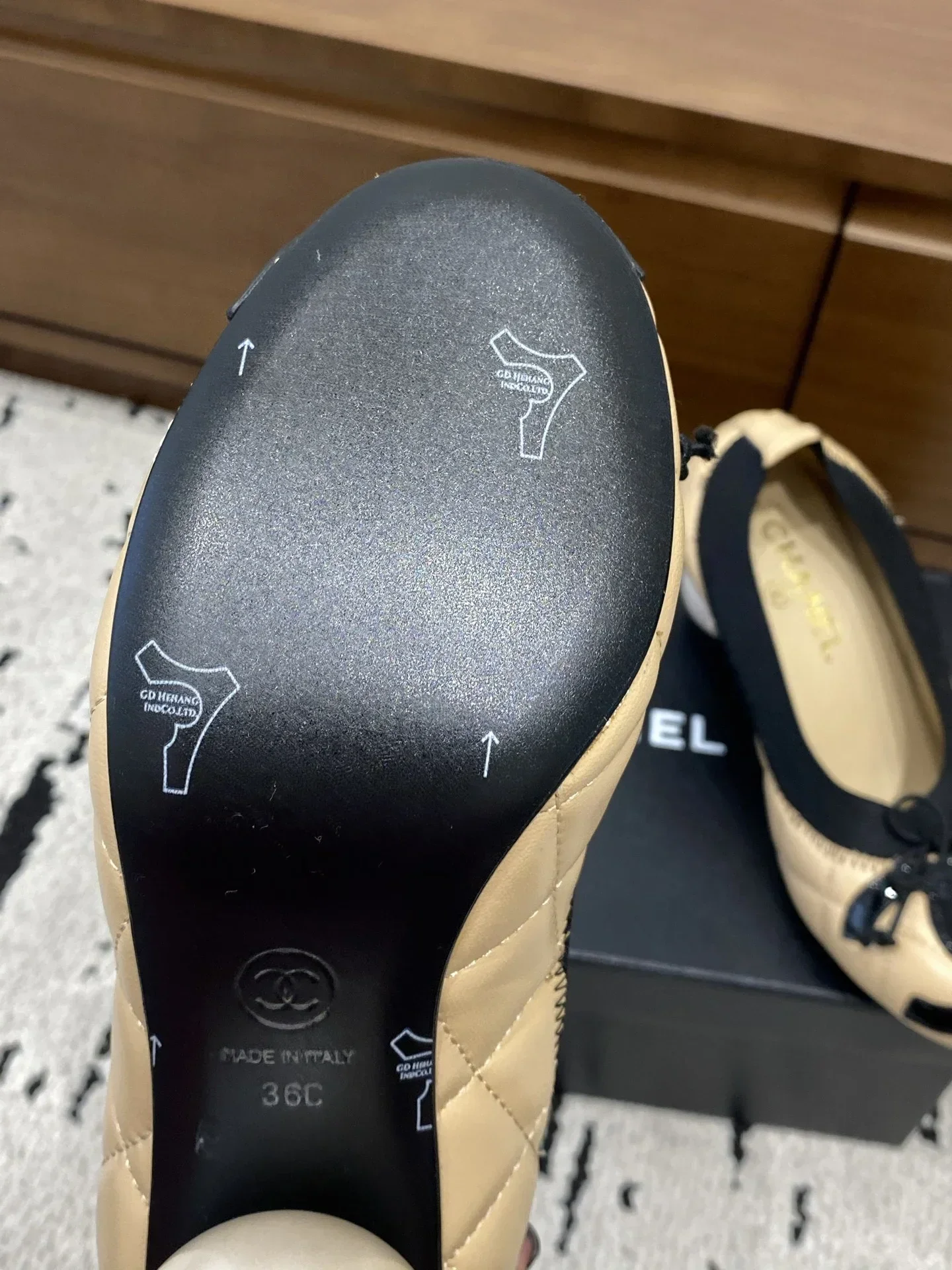 CHANEL Flats & Loafers Lambskin (Beige-Black) EU35-39 B80202607051350 - Image 7