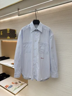 CHANEL Shirts & Polos Cotton Poplin (Light Blue-White) 36-40 C25202607120014