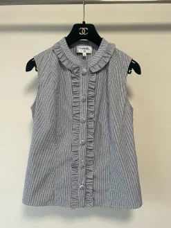 CHANEL Shirts & Polos Cotton (White-Blue) SML B85202607050192