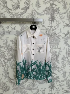 CHANEL Shirts & Polos Silk (White-Green-Orange-Black) S-L B85202607050196