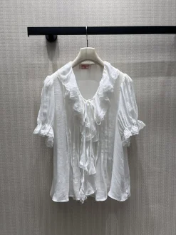 Alternative view of CHANEL Shirts & Polos Silk (White) S-M-L B95202607050189