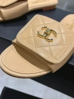 Alternative view of CHANEL Slides & Slippers Lambskin (Beige) EU5-43 A60202607050702