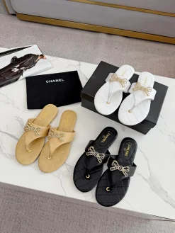 CHANEL Slides & Slippers Leather (White-Black-Beige) EU35-43 A50202607050687