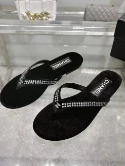 CHANEL Slides & Slippers Velvet (Black) EU36-40 A80202607050746