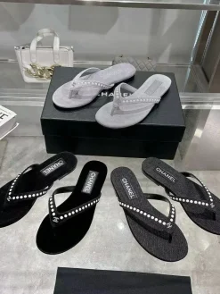 Alternative view of CHANEL Slides & Slippers Velvet (Black) EU36-40 A80202607050746
