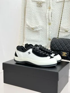 CHANEL Sneakers & Trainers Calfskin & Mesh (Black-White) EU35-39 B90202607051465