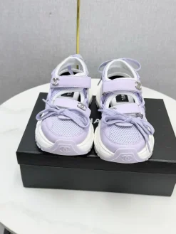 Alternative view of CHANEL Sneakers & Trainers Calfskin Mesh (Purple-White) C10202607051522