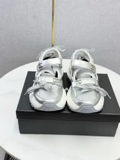 Alternative view of CHANEL Sneakers & Trainers Calfskin Mesh (Silver-White-Gray) EU35-41 C10202607051524