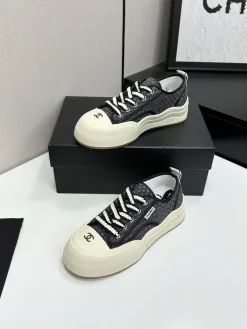 Alternative view of CHANEL Sneakers & Trainers Canvas (Black-White) EU35-41 B90202607051466
