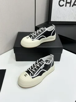 Alternative view of CHANEL Sneakers & Trainers Canvas (Black-White) EU35-41 B90202607051468