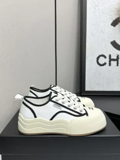 CHANEL Sneakers & Trainers Canvas (White-Black) EU35-41 B90202607051467