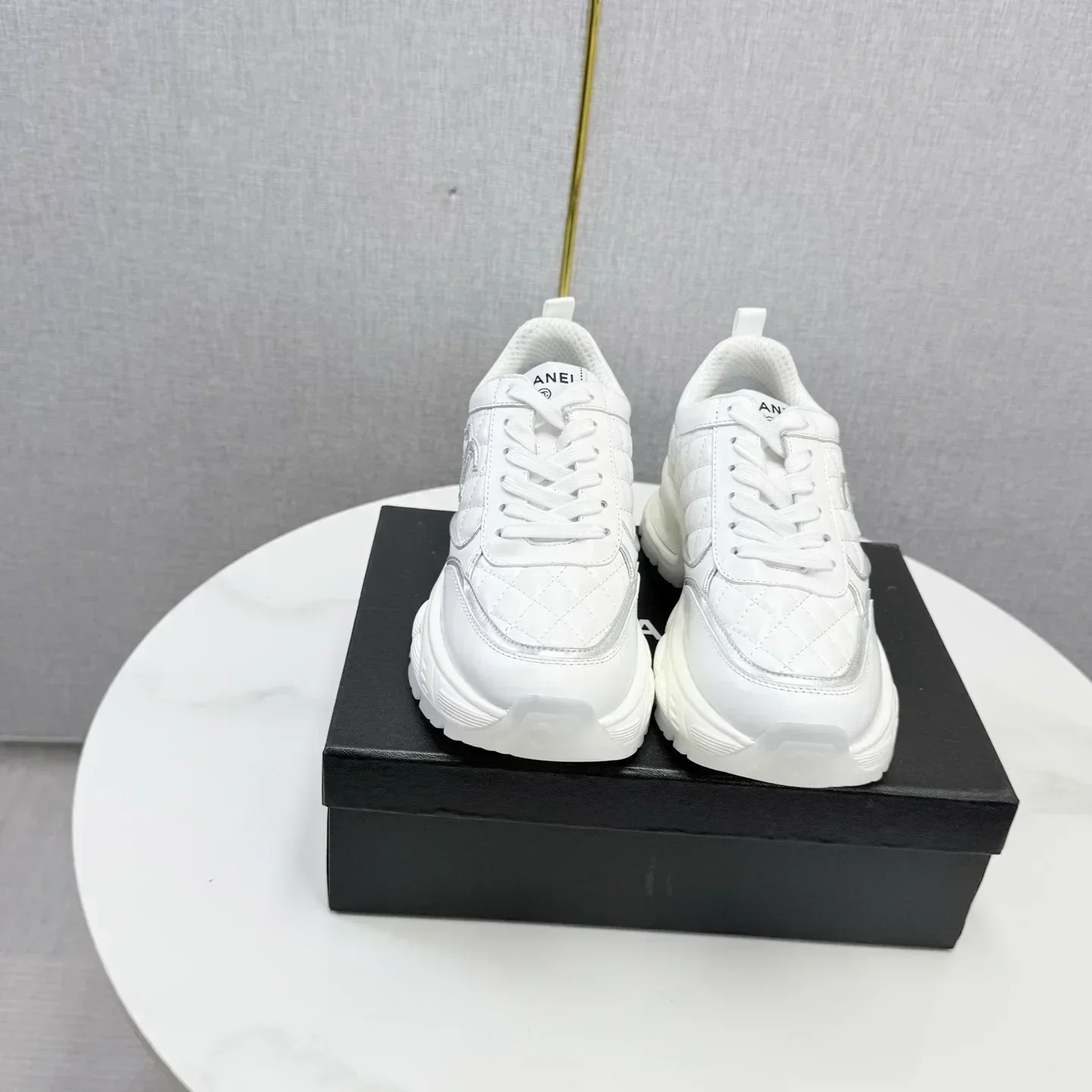 CHANEL Sneakers & Trainers Lambskin, Fabric (White-Silver) EU35-41 C30202607051632 - Image 2