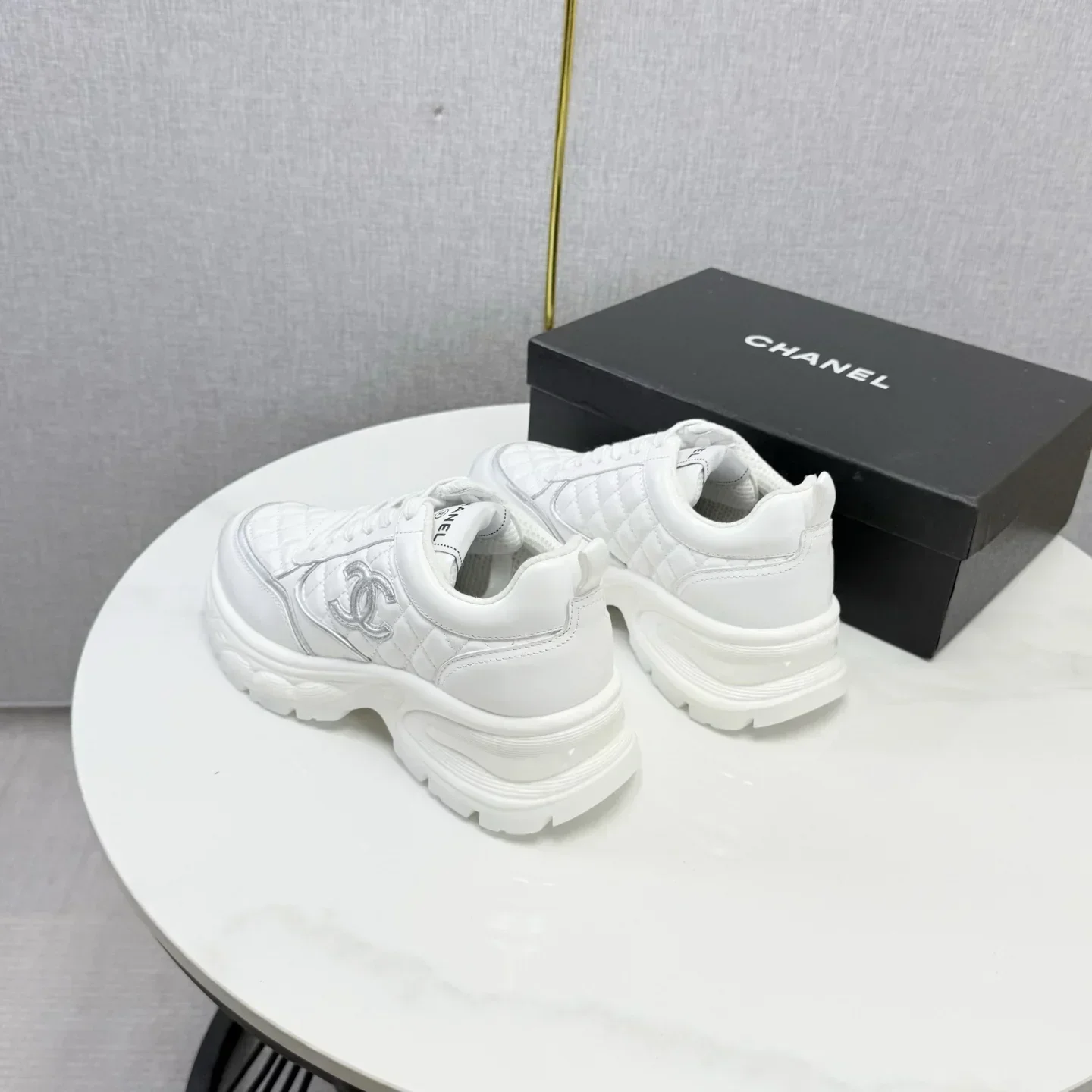 CHANEL Sneakers & Trainers Lambskin, Fabric (White-Silver) EU35-41 C30202607051632 - Image 7