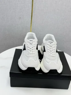 Alternative view of CHANEL Sneakers & Trainers Leather-Mesh (White-Black) C30202607051589