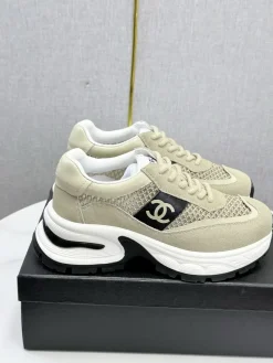 CHANEL Sneakers & Trainers Suede & Mesh (Beige-Black-White) EU35-41 C30202607051586