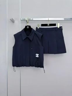 CHANEL Suits Cotton Blend (Navy Blue) S-L C45202607052099