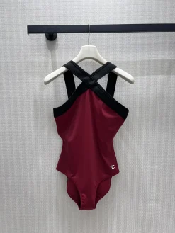 Alternative view of CHANEL Swimwear & Beachwear Elastic Fabric (Red-Black) S-M-L B25202607050973