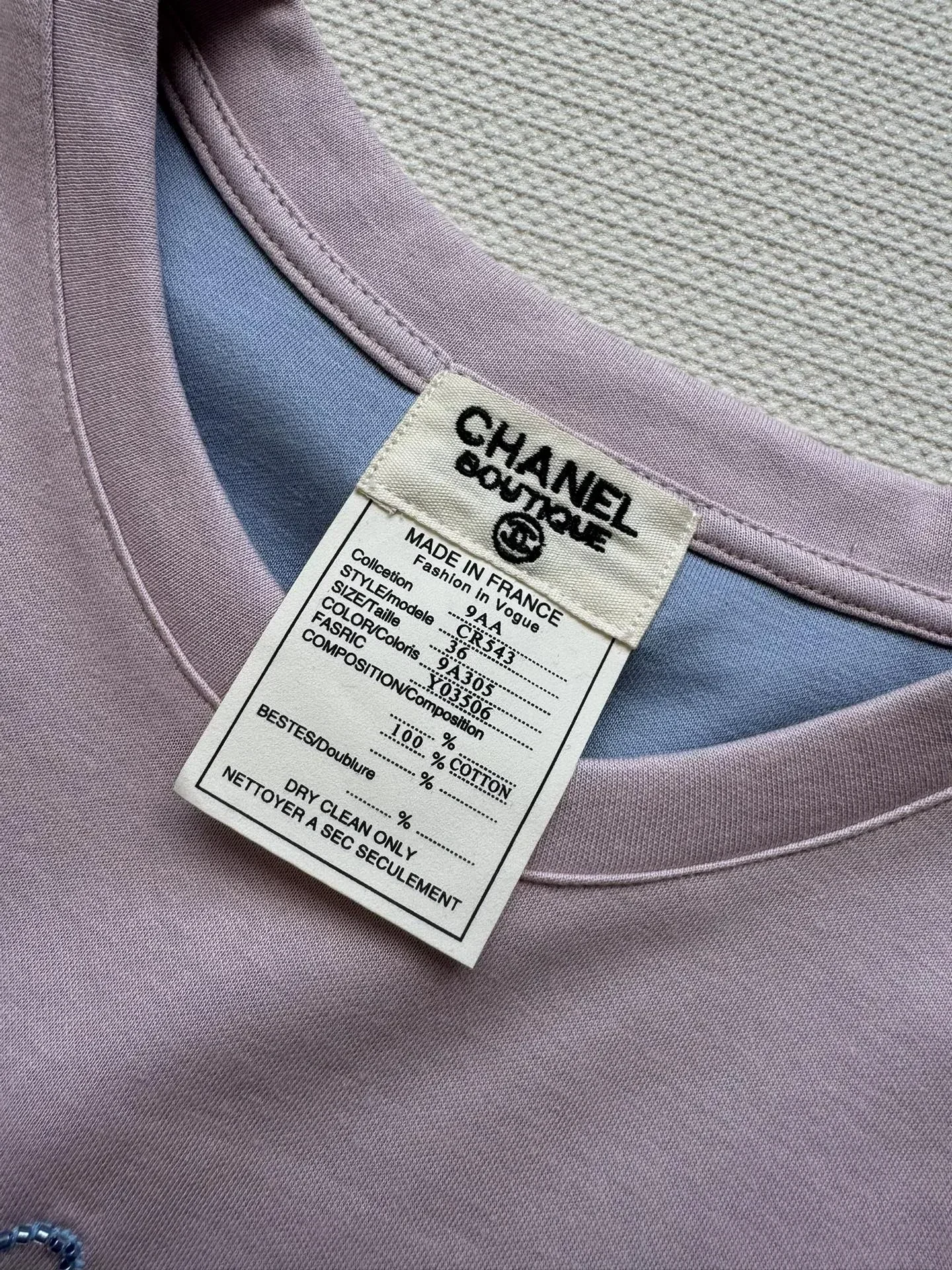 CHANEL T-shirts & Vests Beaded Cotton (Purple) S-L A55202607050458 - Image 9