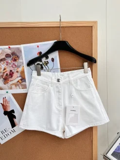 CHANEL Trousers & Shorts Washed Denim (White) S-L A85202607050231