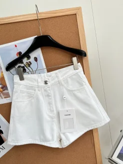 Alternative view of CHANEL Trousers & Shorts Washed Denim (White) S-L A85202607050231