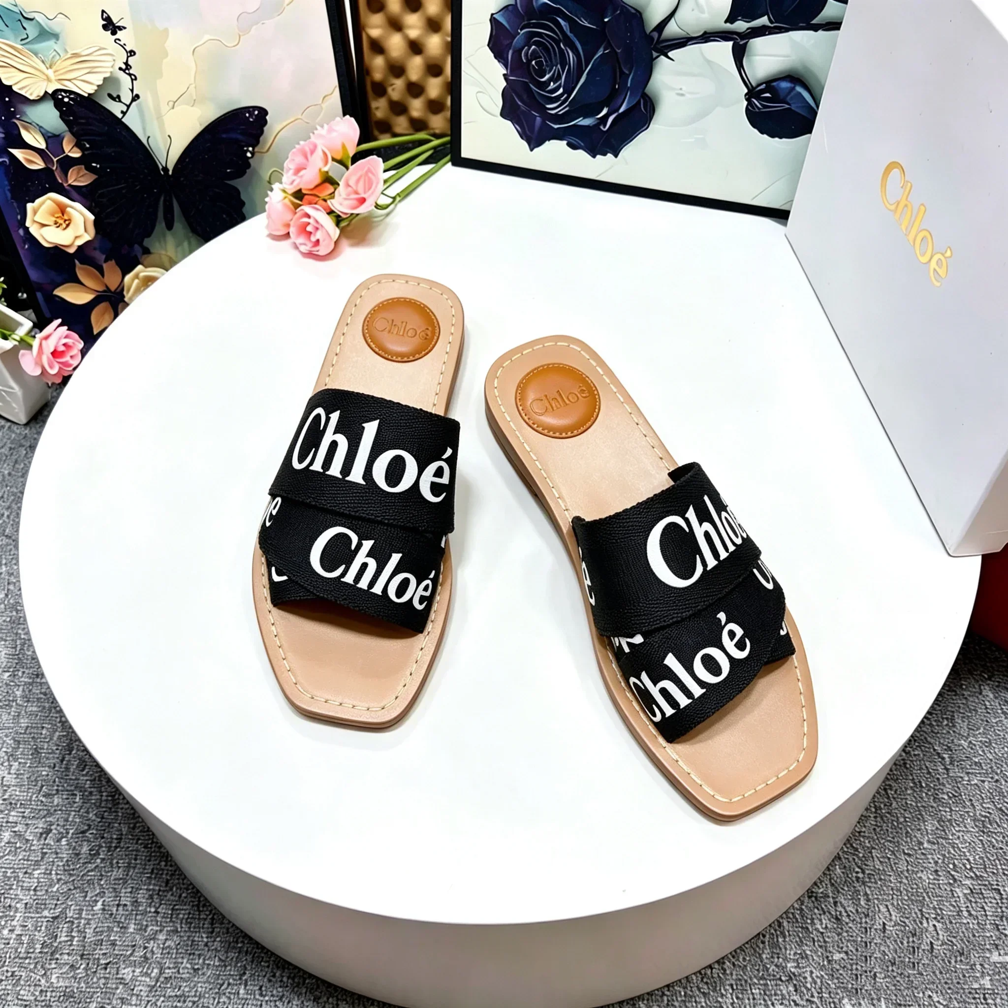 CHLOE Sandals & Mules Leather Rubber (Black-Brown) EU35-40 A60202607050170 - Image 2