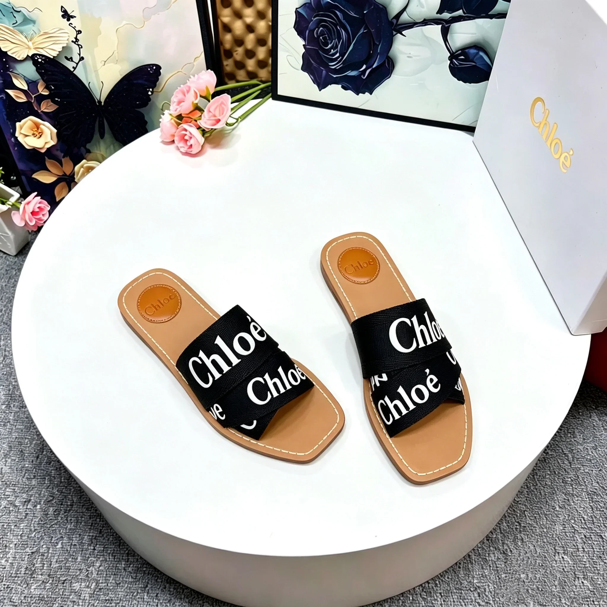 CHLOE Sandals & Mules Leather Rubber (Black-Brown) EU35-40 A60202607050170 - Image 3