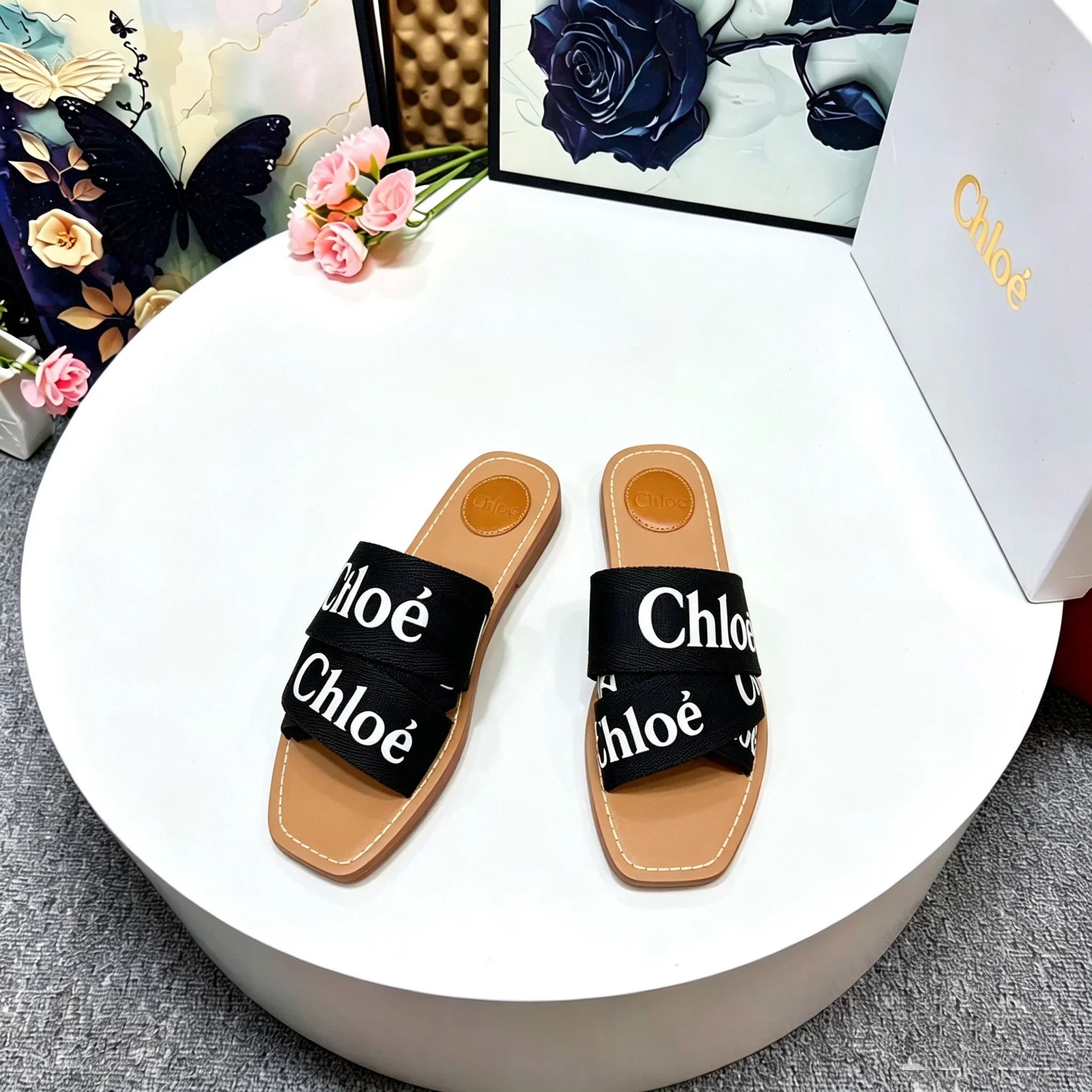 CHLOE Sandals & Mules Leather Rubber (Black-Brown) EU35-40 A60202607050170 - Image 4