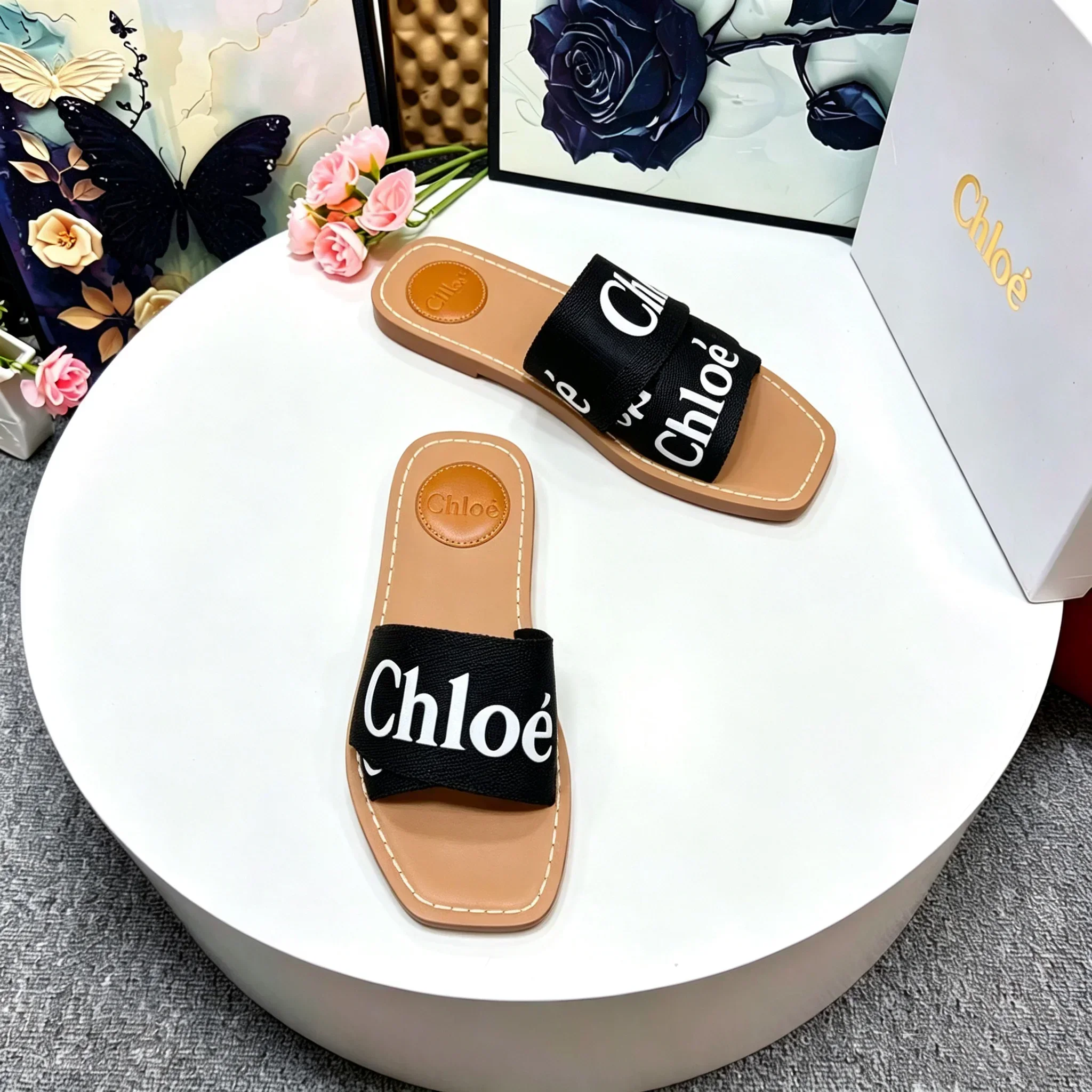 CHLOE Sandals & Mules Leather Rubber (Black-Brown) EU35-40 A60202607050170 - Image 8