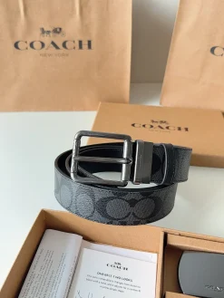 Alternative view of COACH Belts Coated Canvas (Black-Grey) A80202607050165