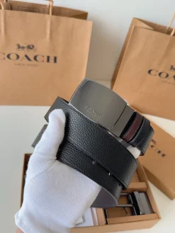 Alternative view of COACH Belts Pebbled Leather (Black-Brown) A80202607050167