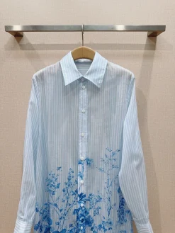Alternative view of DIOR Shirts & Polos Cotton (Blue-White) S-XL B30202607050261