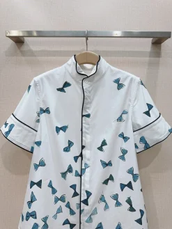 Alternative view of DIOR Shirts & Polos Cotton (White-Blue-Black) S-XL B30202607050262