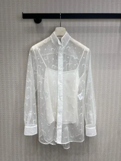 DIOR Shirts & Polos Organza Jacquard (White) S-L E05202607050270