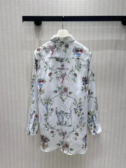 Alternative view of DIOR Shirts & Polos Silk (White-Multi) 36-40 B15202607050275