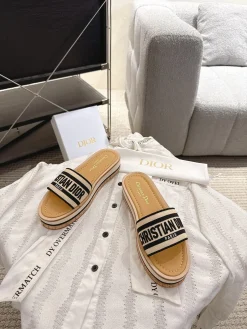 Alternative view of DIOR Slides & Slippers Canvas Cork (Black-Beige-Brown-White) EU35-39 B20202607050195